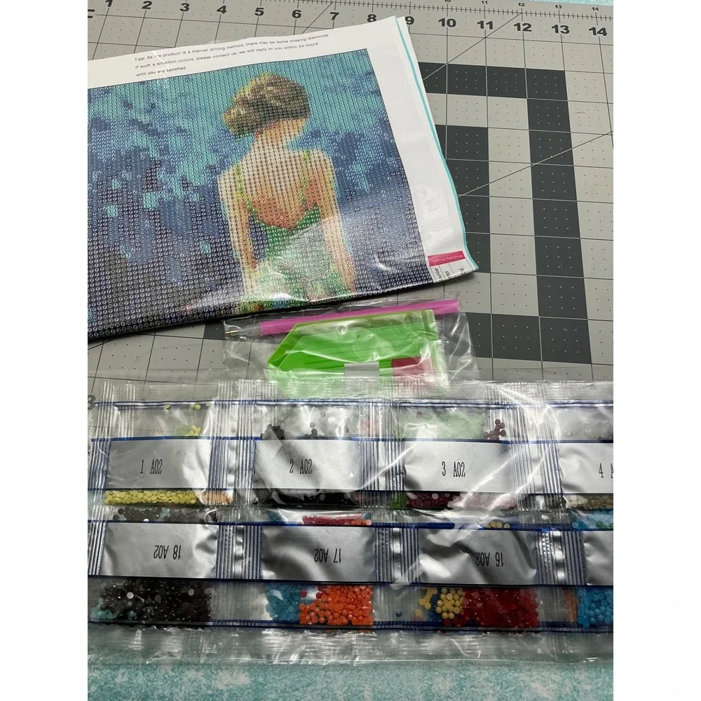 Diamond Painting Kit Woman‎ in Floral Dress DIY Full Drill 30x40cm New